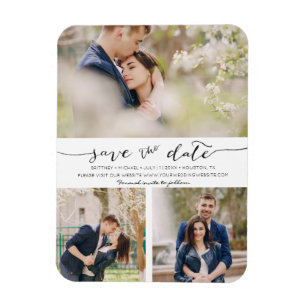 Hand Lettered with Images    Save the Date Magnet
