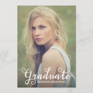 Hand Lettering   Graduation Party Invitation