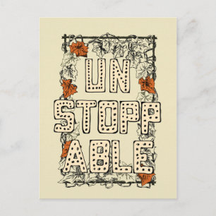 Hand Lettering Illustration Unstoppable Postcard