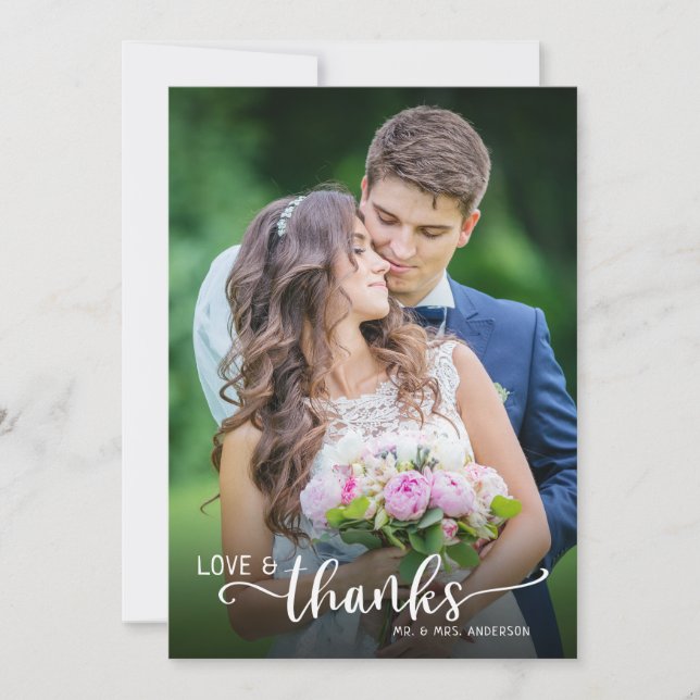 Hand Lettering Love & Thanks Wedding Thank You (Front)