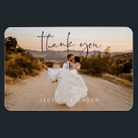 Hand Lettering Photo Wedding Thank You Postcard Magnet<br><div class="desc">Everyone will love receiving this beautiful wedding thank you magnet with a stunning image from your wedding day! Easily customize this magnet with your favourite wedding photo!

Photograph by: Kept Record Photography
www.keptrecord.com</div>