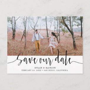 Hand Lettering   Wedding Save Our Date Postcard