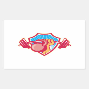 Hand Lifting Barbell Kettlebell Crest Sticker