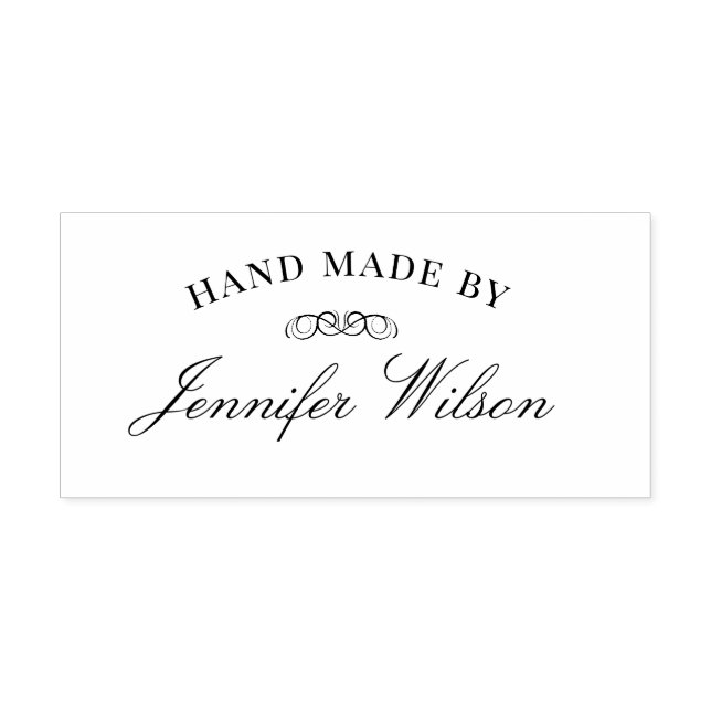 Hand Made By elegant monogram Self-inking Stamp (Design)