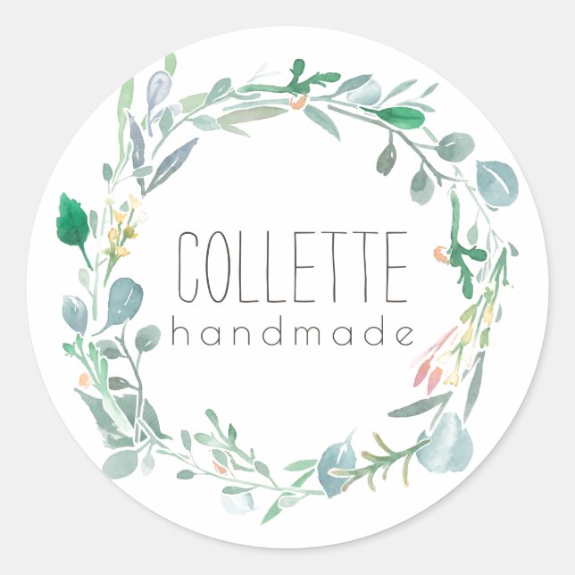 Hand Made By Template Greenery Product Label (Front)