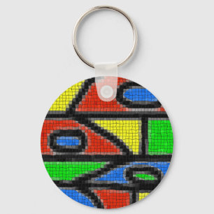 Hand-made mosaic, modern art. keychain