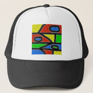 Hand-made mosaic, modern art. trucker hat