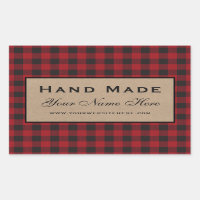 Hand Made Red Plaid Kraft