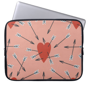 Hand made seamless pattern with flat illustrations laptop sleeve