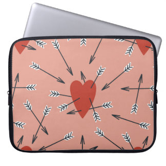 Hand made seamless pattern with flat illustrations laptop sleeve