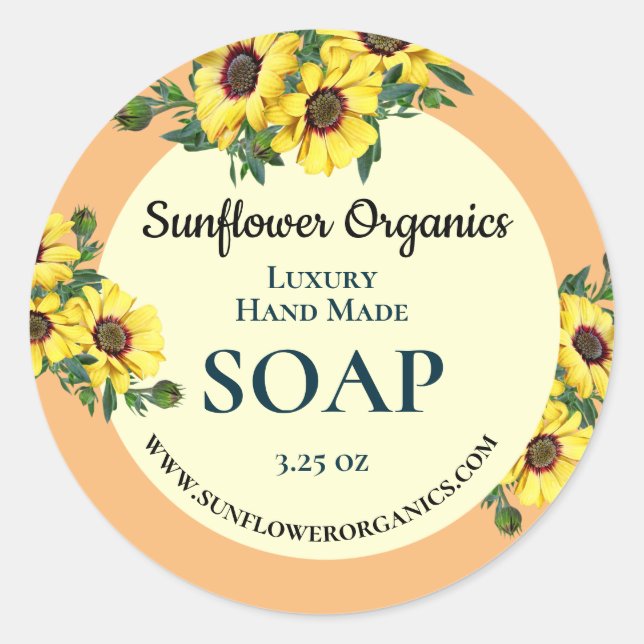 Hand Made Soap Product Sticker Label (Front)