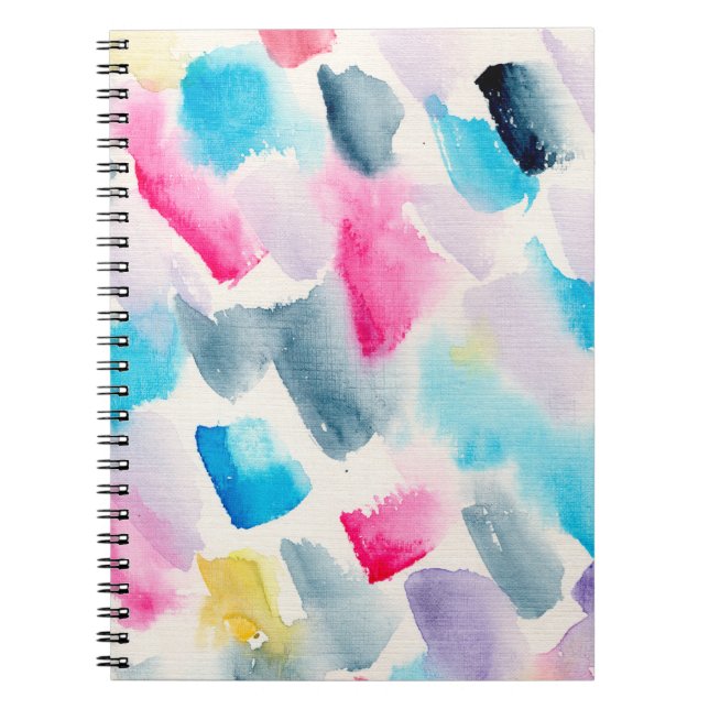 hand made watercolor abstract brush strokes backgr notebook (Front)