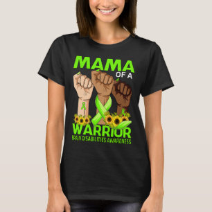 Hand Mama Of A Warrior Brain Disabilities Awarenes T-Shirt
