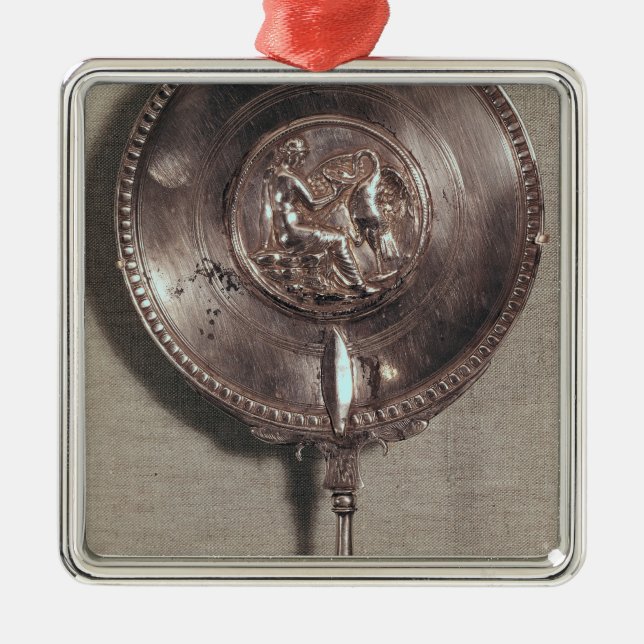 Hand mirror depicting Leda and the swan Metal Ornament (Front)