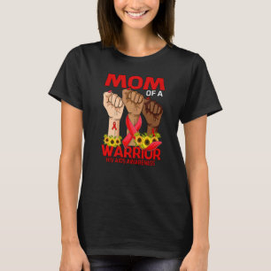 Hand Mom Of A Warrior Hiv Aids Awareness Sunflower T-Shirt