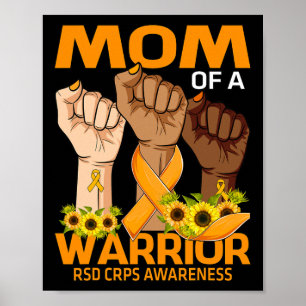 Hand Mom Of A Warrior RSD CRPS Awareness Sunflower Poster