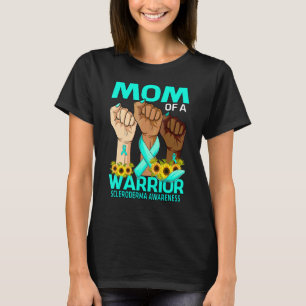 Hand Mom Of A Warrior Scleroderma Awareness Sunflo T-Shirt