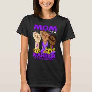 Hand Mom Of A Warrior Trisomy 18 Awareness Sunflow T-Shirt
