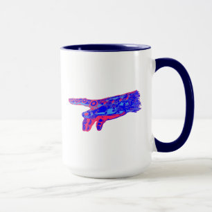 Hand of a Cyborg God (Red & Blue) Mug