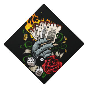 Hand Of Cards Graduation Cap Topper