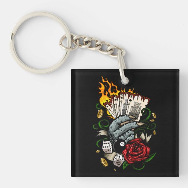 Hand Of Cards Keychain (Front)