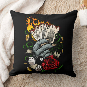 Hand Of Cards Throw Pillow