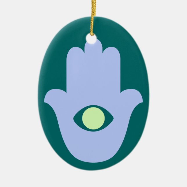 Hand of Fatima Ceramic Ornament (Front)