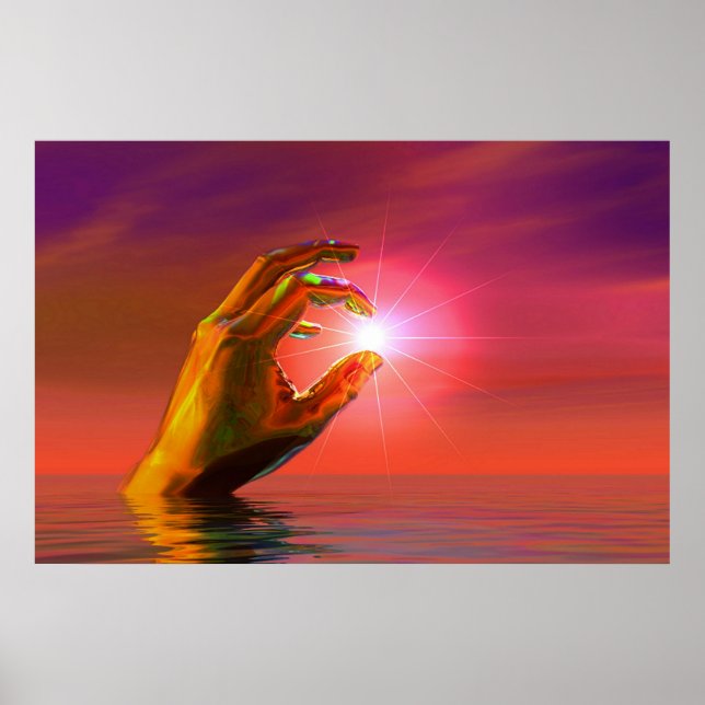 Hand of God holding the sun Poster (Front)