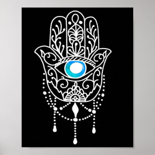 Hand Of Hamsa Evil Eye Namaste Yoga Meditation Min Poster