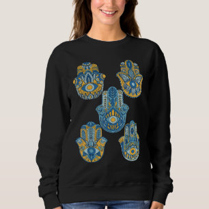 Hand of Hamsa Eye Religion Hinduism Fatima Arabic  Sweatshirt