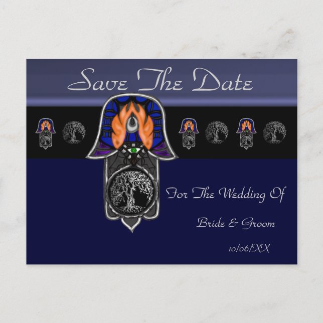 Hand of Hamsa feat: Tree of Life 2 (Save The Date) Announcement Postcard (Front)