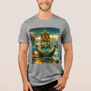 HAND OF HAMSA – HAND OF FATIMA – ZEN BUDDHISM Tri-Blend SHIRT