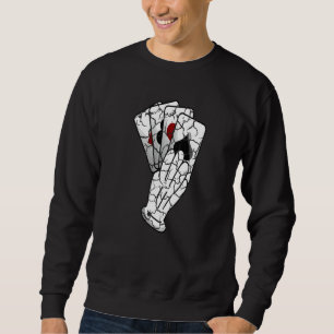 Hand Of Playing Cards Poker Distressed Sweatshirt