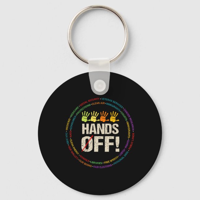 Hand Off My Social Security And Medicare Protest 2 Keychain (Front)