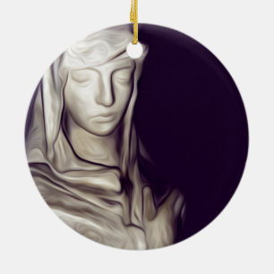 hand on heart ceramic ornament