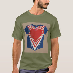 Hand Over Heart: Patriotic Flag T-Shirt Design