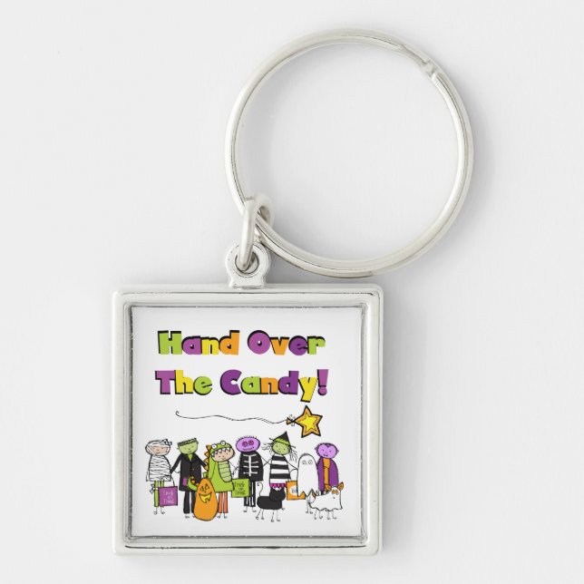 Hand Over the Candy Halloween Tshirts and Gifts Keychain (Front)