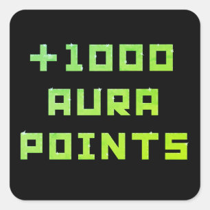 Hand-painted + 1000 Aura points  Square Sticker