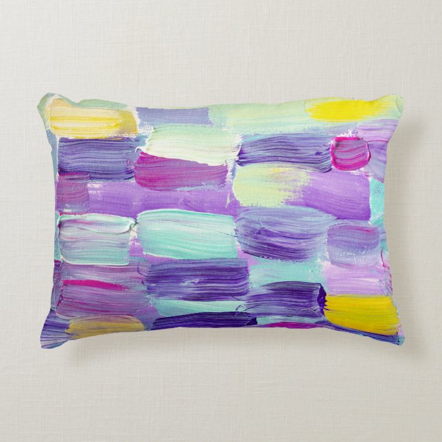 Hand Painted Abstract Art Background Accent Pillow (Front)