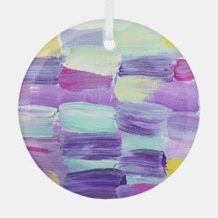 Hand Painted Abstract Art Background Glass Ornament