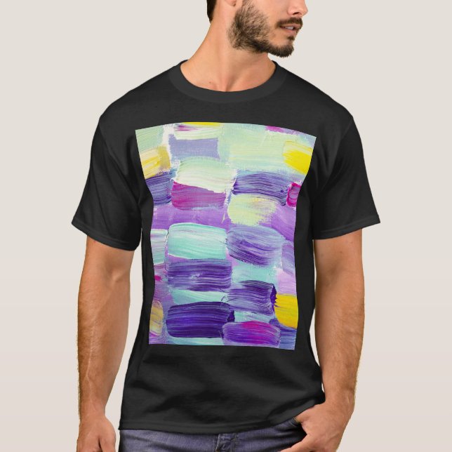 Hand Painted Abstract Art Background T-Shirt (Front)
