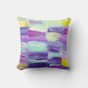 Hand Painted Abstract Art Background Throw Pillow