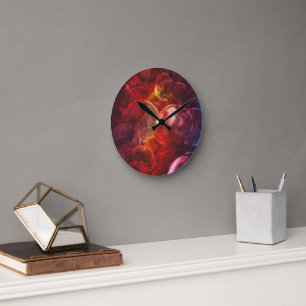 Hand Painted Abstract Fantasy Painting Round Clock