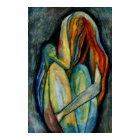 Hand Painted Abstract Figure Watercolor Fine Art