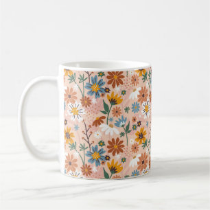Hand Painted Abstract Floral Pattern Coffee Mug