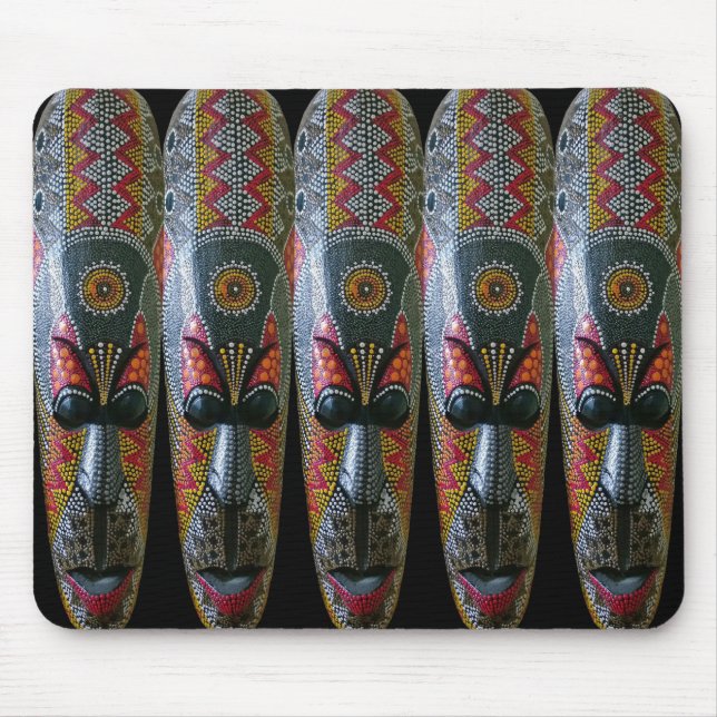 Hand Painted African Tribal Mask Mouse Pad (Front)