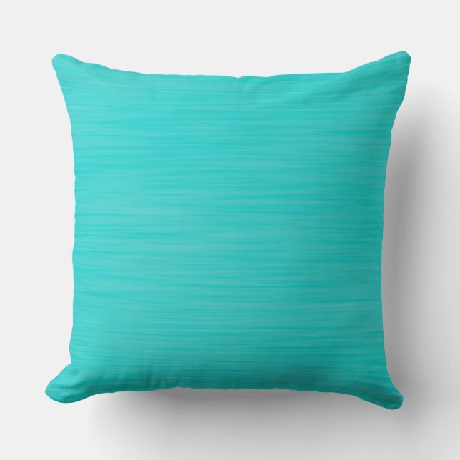 Hand Painted Aqua Blue Throw Pillow (Front)