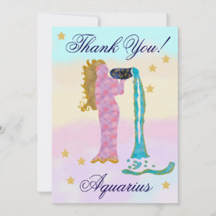 Hand-Painted Aquarius Birthday Thank You