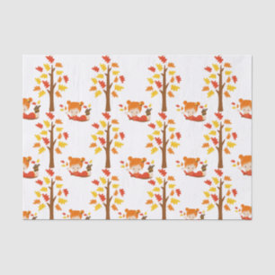 Hand Painted Autumn Adorable Girl Tissue Paper