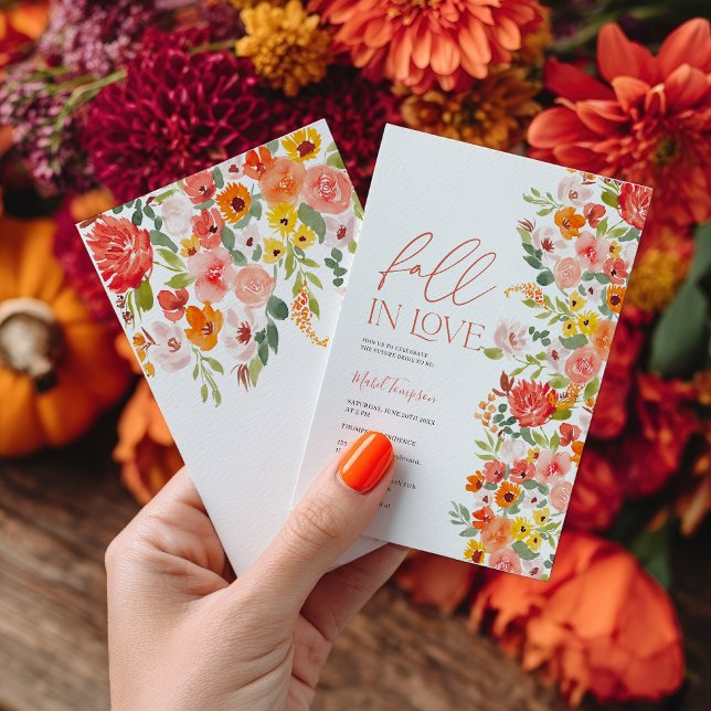 Hand Painted Autumn Fall in Love Bridal Shower Invitation (Hand Painted Autumn Fall in Love Bridal Shower Invitation)